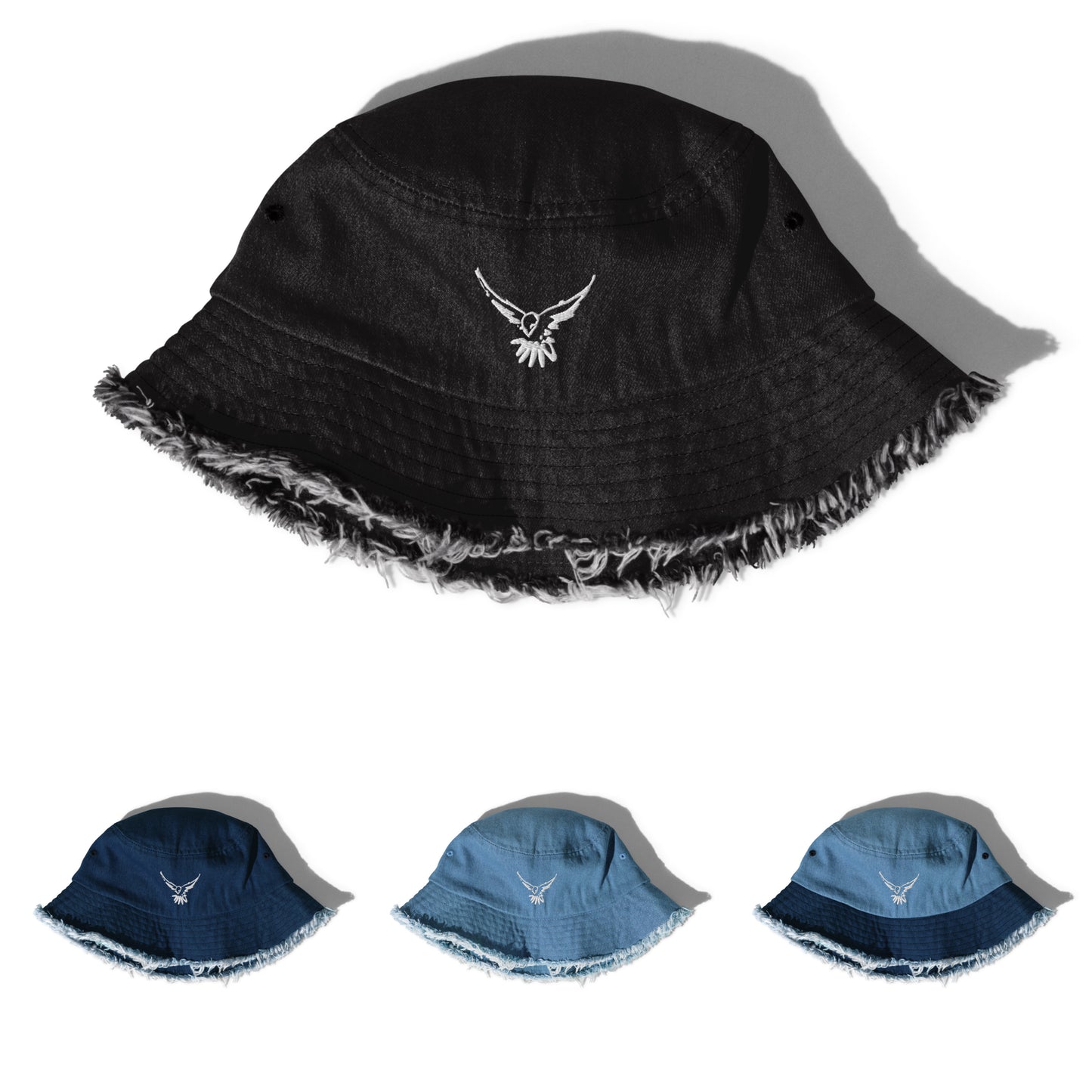 "TBC" Embroidered Denim Bucket Hat
