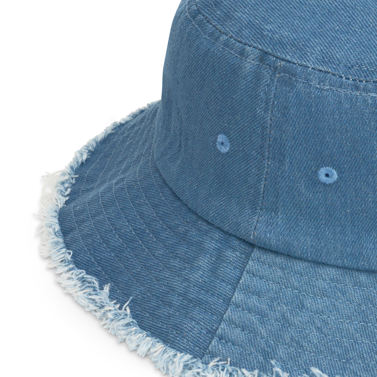 "TBC" Embroidered Denim Bucket Hat