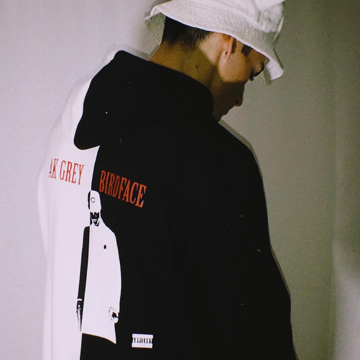 AK GREY BIRDFACE CUSTOM SPLIT HOODIE