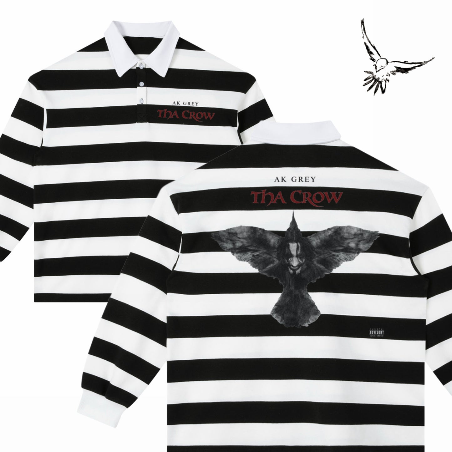 "THA CROW" STRIPED POLO