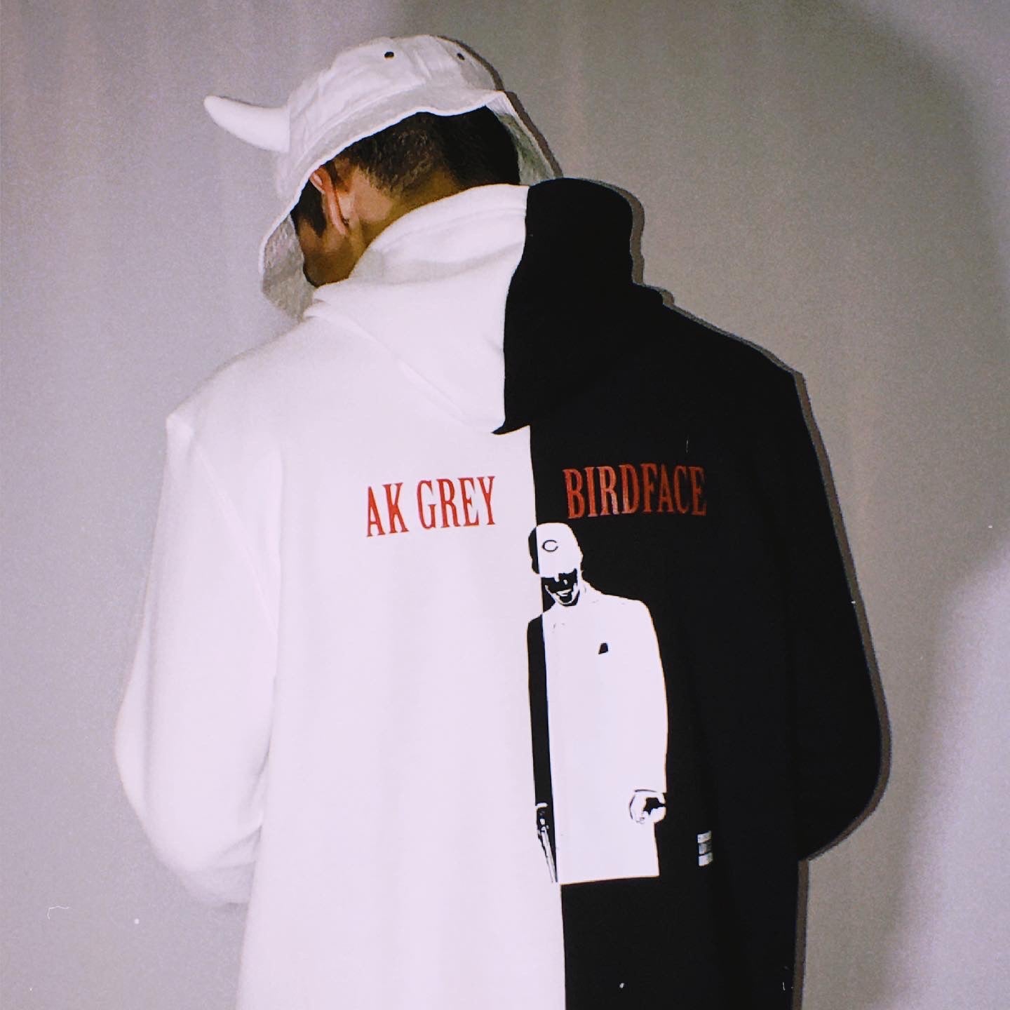 AK GREY BIRDFACE CUSTOM SPLIT HOODIE
